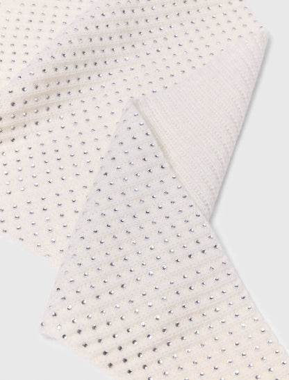 Rhinestone wool triangle scarf | Maje