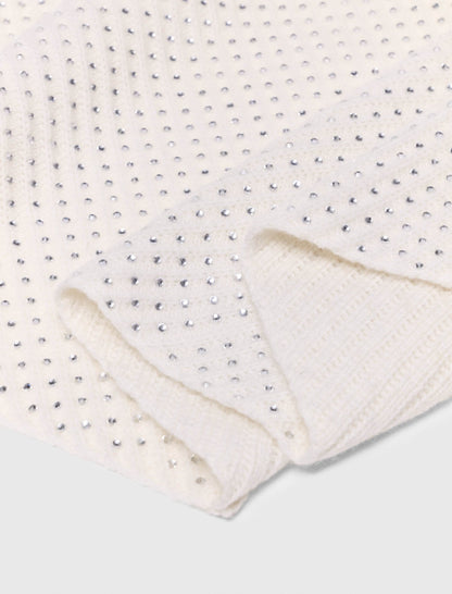 Rhinestone wool triangle scarf | Maje