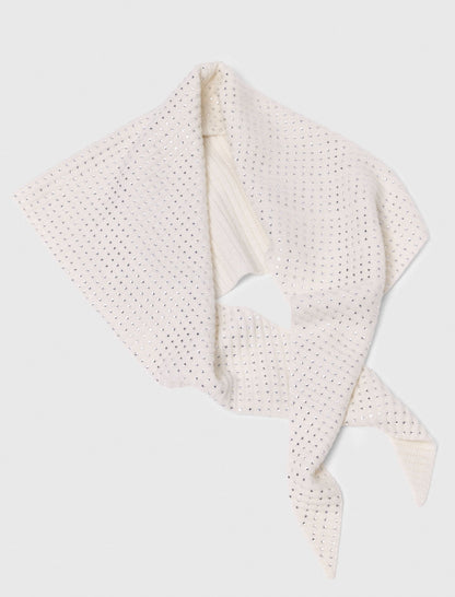 Rhinestone wool triangle scarf | Maje