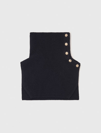 Button-up wool mix collar wrap | Maje