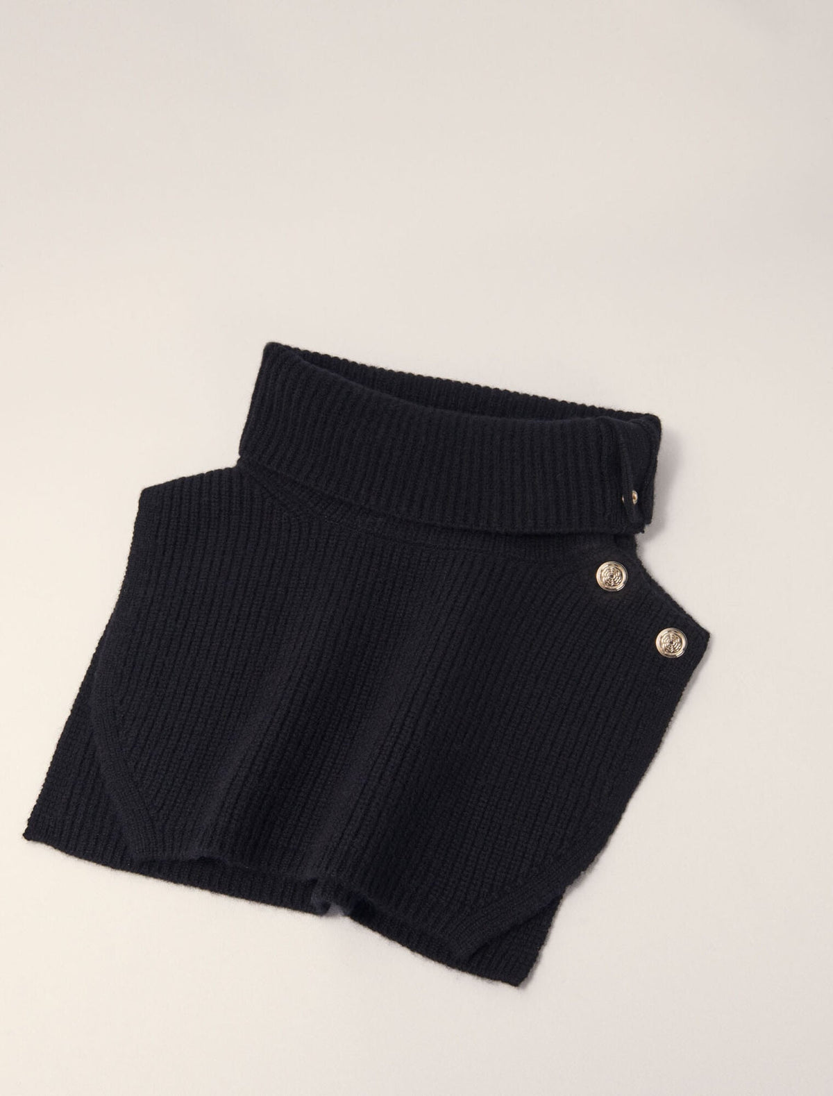 Button-up wool mix collar wrap | Maje