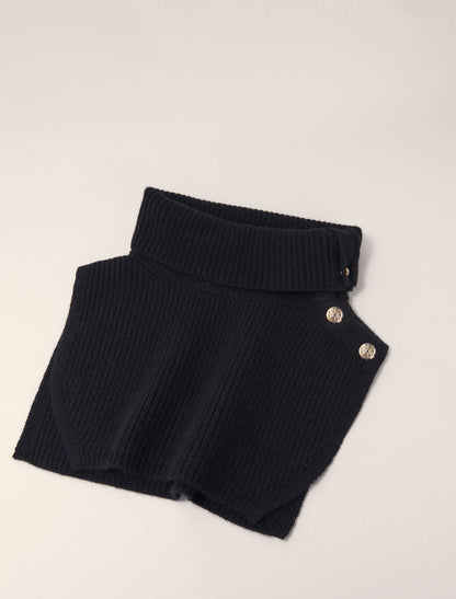 Button-up wool mix collar wrap | Maje