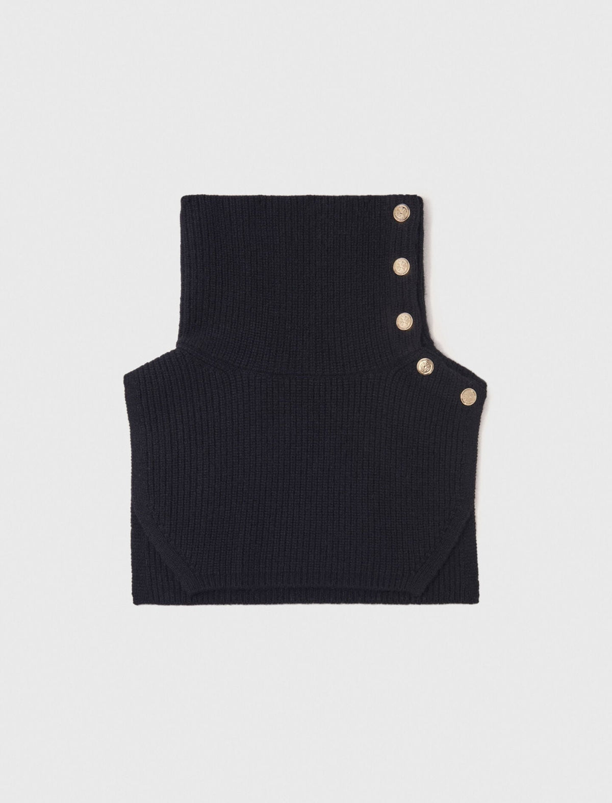 Button-up wool mix collar wrap | Maje