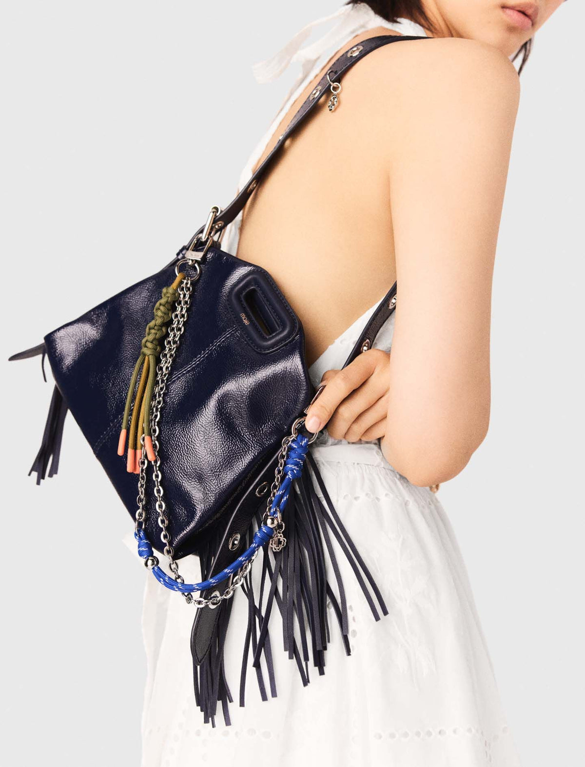 Chain & cord mix bag charms | Maje