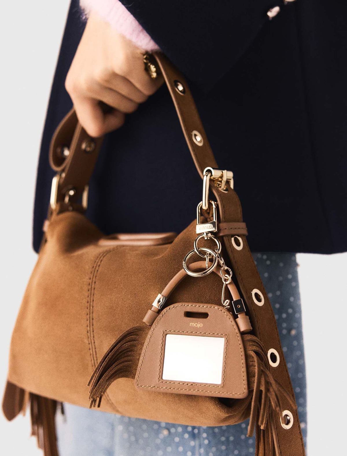 Miss M mini mirror bag charm | Maje