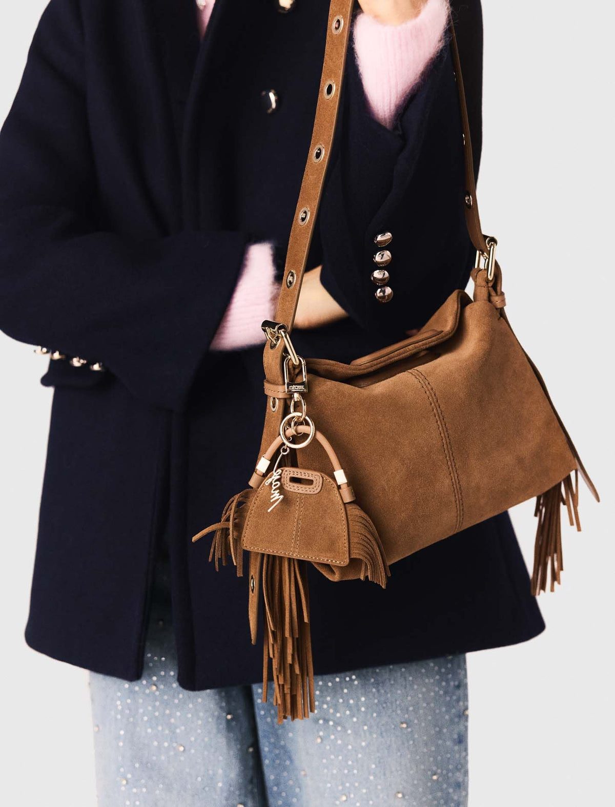 Miss M mini mirror bag charm | Maje